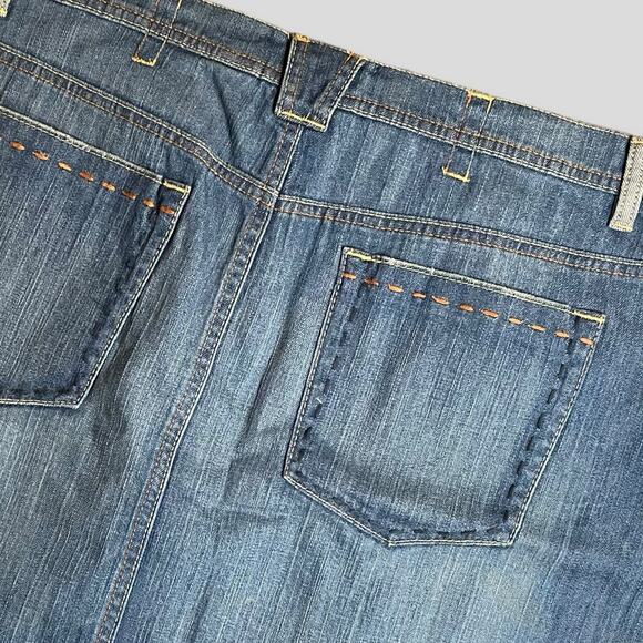 VINTAGE AXCESS BOHO EMBROIDERED WESTERN BOHEMIAN MINI SKIRT BLUE 14 - Picture 4 of 9